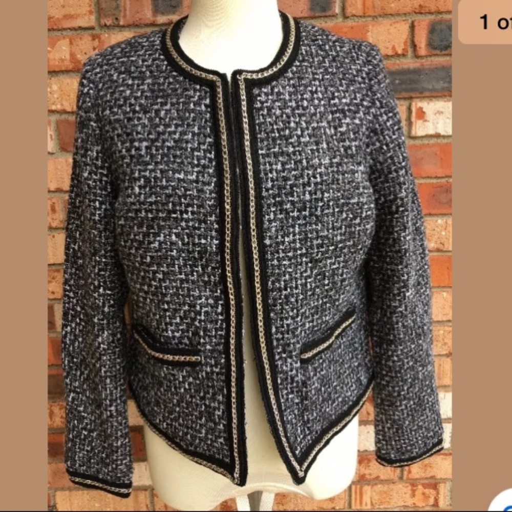 Charming Charlie Tweed Blazer Career Lined Sz M